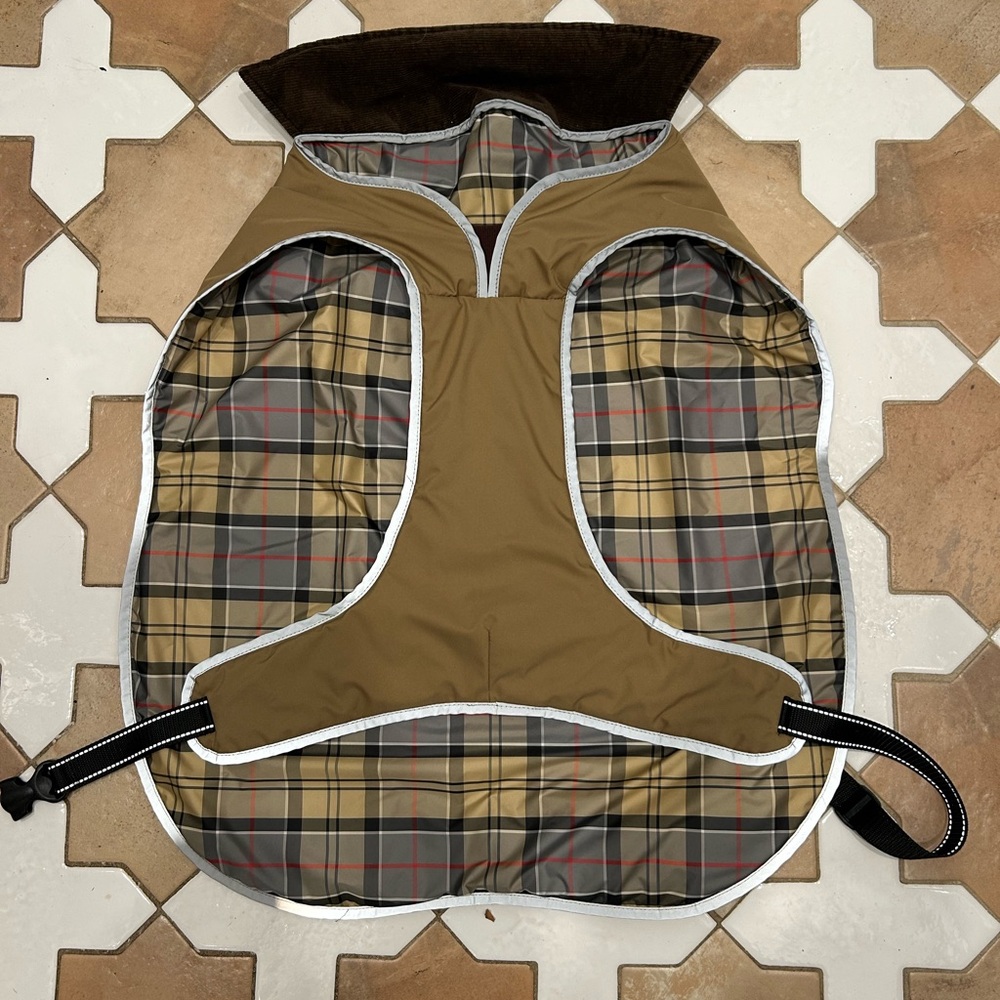 Barbour Tan Plaid Dog Jacket